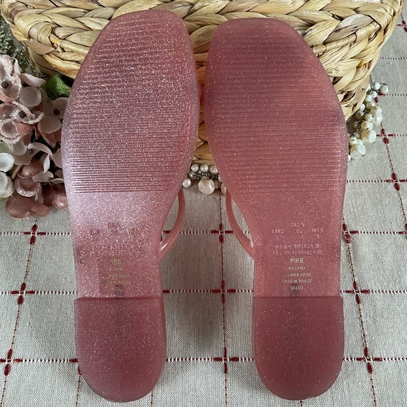 Set of 2 Steve Madden “PIKE” Jelly Flip Flop Sandals Size 6 Pink & Silver New - Picture 5 of 10